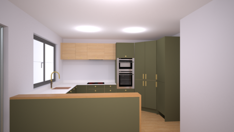 holybourne sustique engineered range kitchen agave green vicenza oak