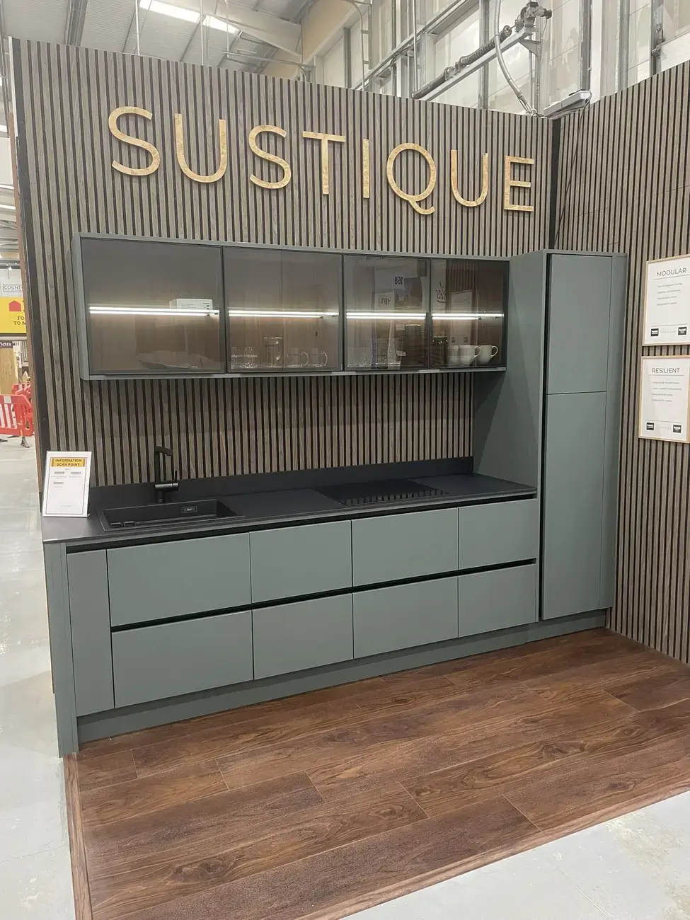sustique engineered handleless display kitchen at the nsbrc