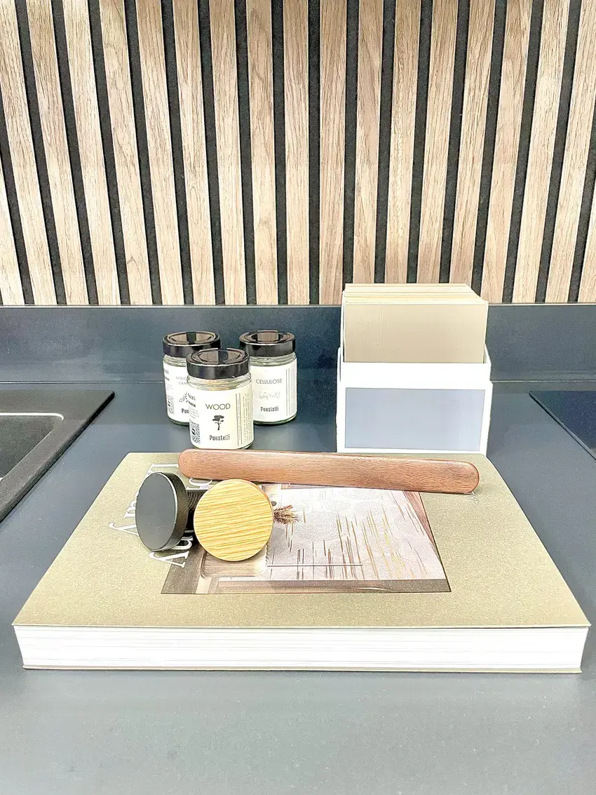 Physical moodboard of sustainable materials