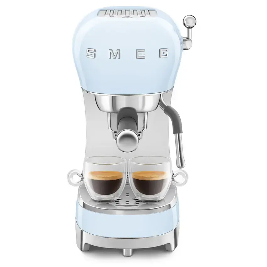 Smeg expresso machine in pastel blue