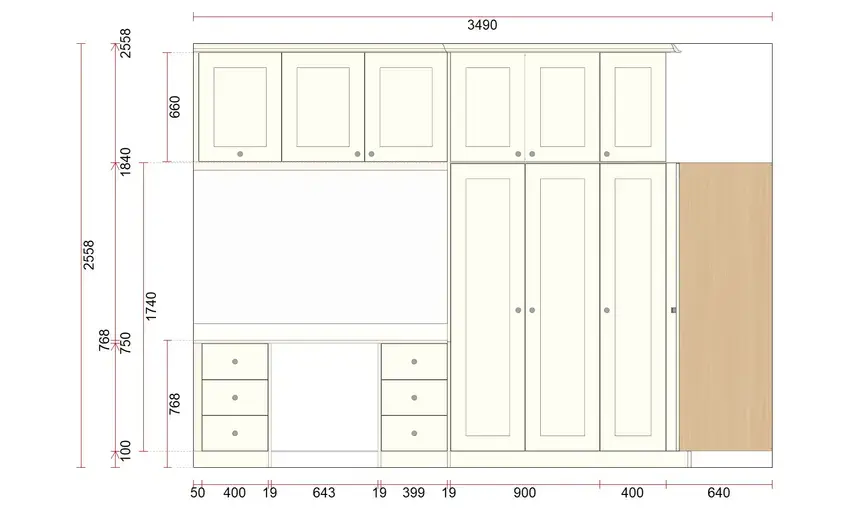 Master bedroom elevation option 2