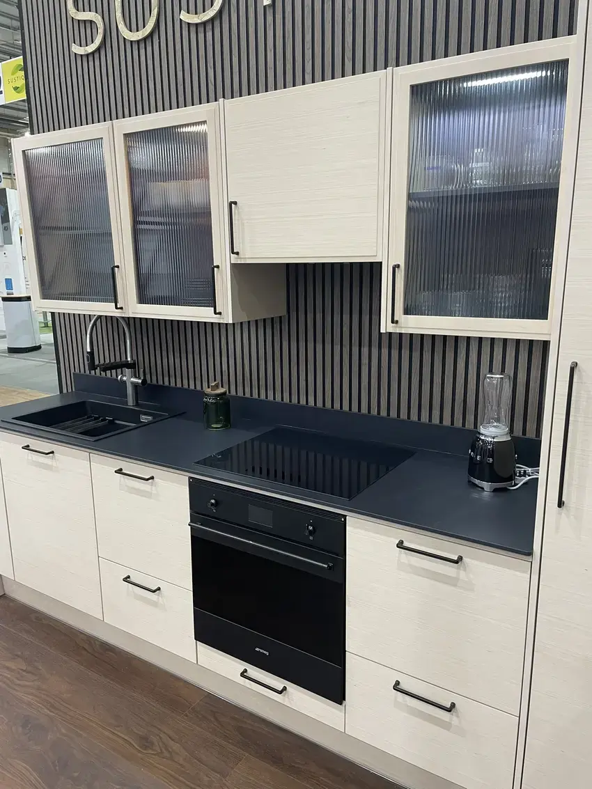 Sustique Puustelli Miinus Japandi Styled Display Kitchen at the NSBRC (angled shot)