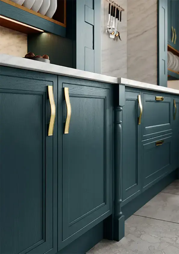beaded mock inframe kitchen cabinets painted veridian