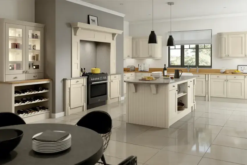 beaded shaker style kitchen painted mussel