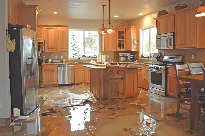flooded kitchen