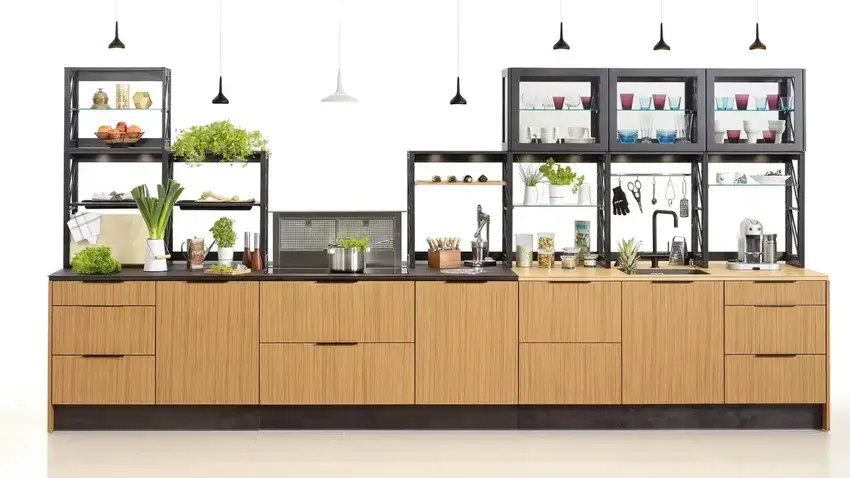 puustelli miinus demo kitchen showing bio-composite water-proof frames