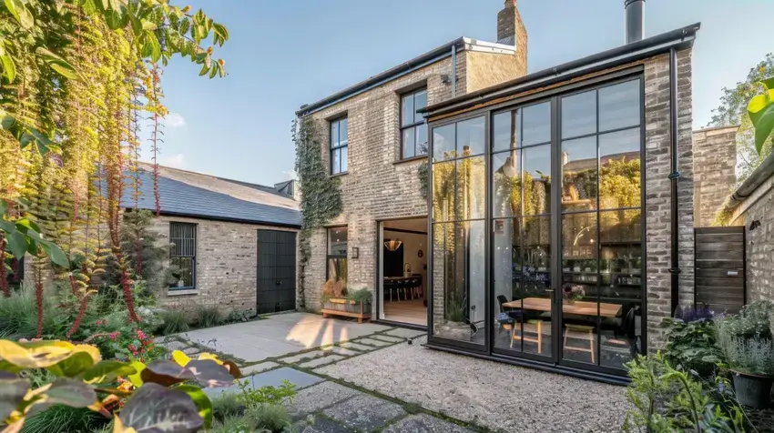 renovated property with full height glazing