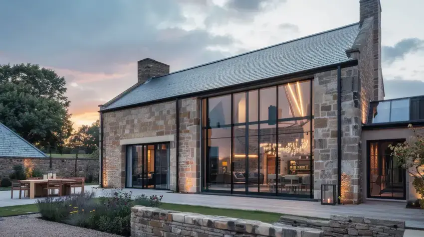 self build property in a rustic and contemporary style