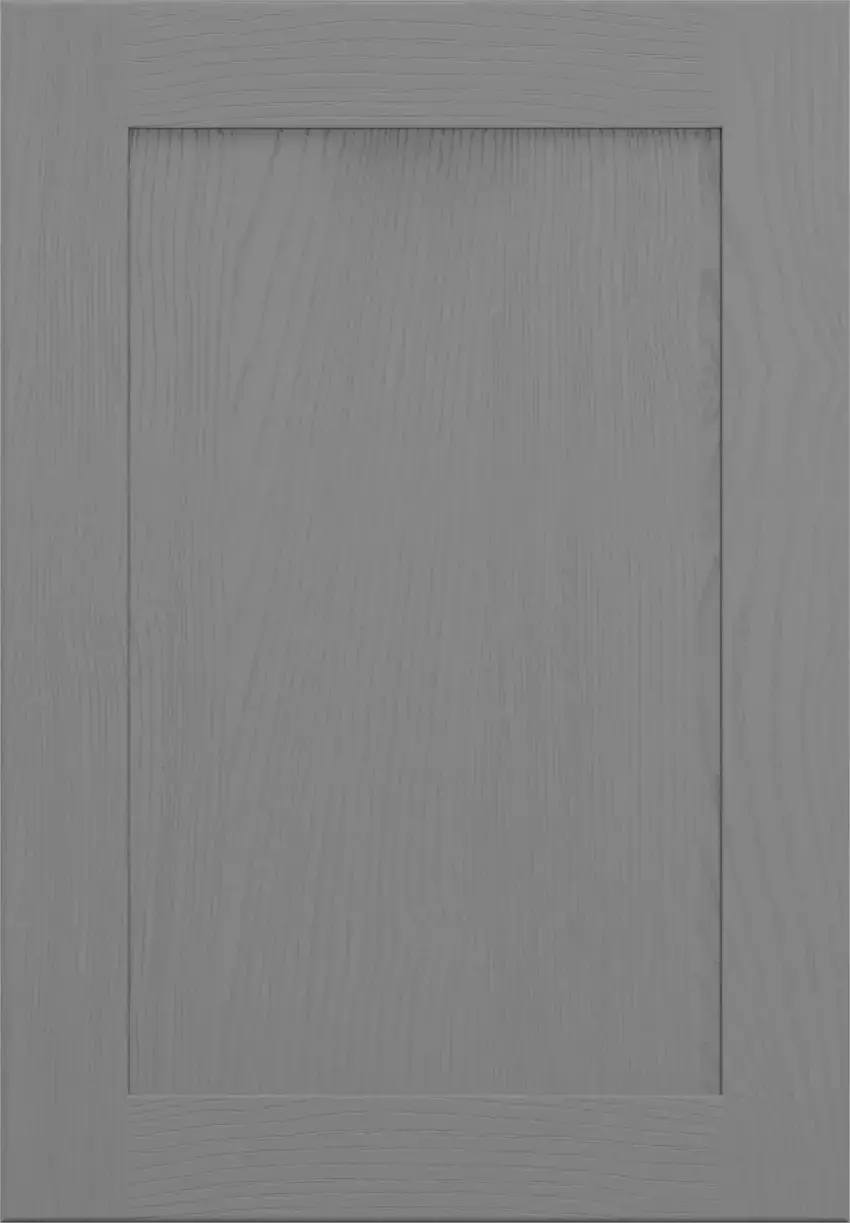 slim frame shaker style door in a primed finish