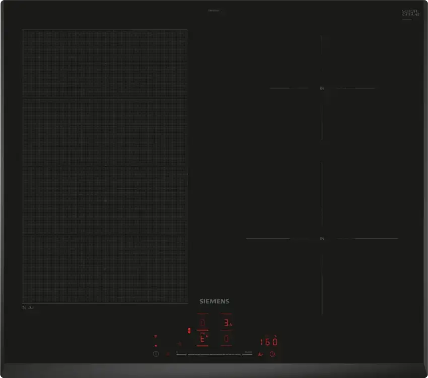 Siemens iQ700 Induction hob 60 cm surface mount black glass model EX651HEC1E