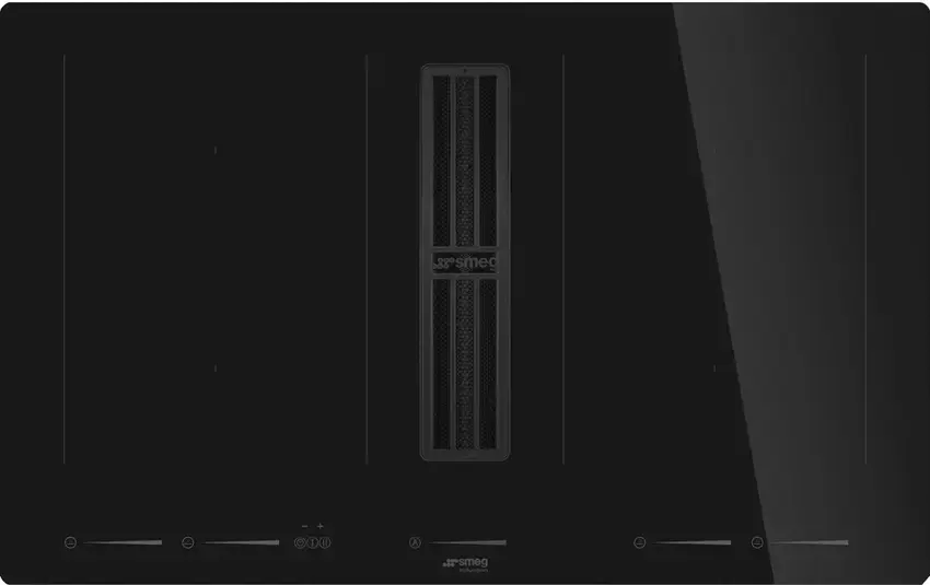 Smeg 83 cm Universal Induction hob with integrated hood Black HOBD682D2