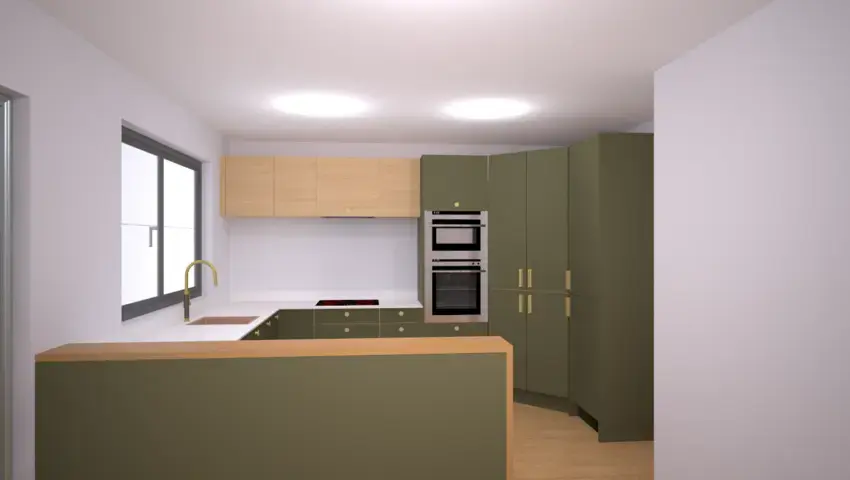 holybourne sustique engineered range kitchen agave green vicenza oak image 1