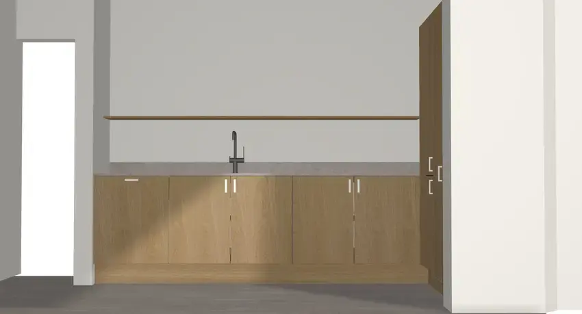 Miinus Kitchen: Oak (KF0) Veneers Sink Run