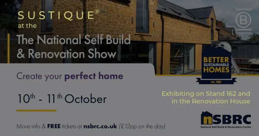 Banner announcing Sustique exhibiting at the NSBRC Autumn show