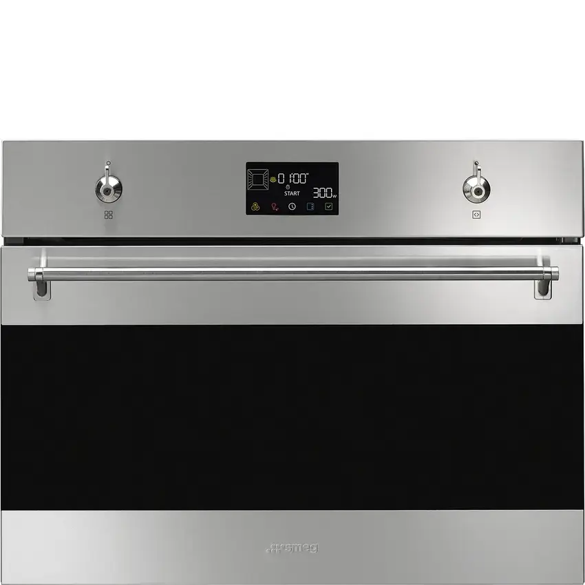 SO4302M1X Smeg Classic 45cm Compact Built-In Oven & Micro Combi Microwave, Stainless Steel