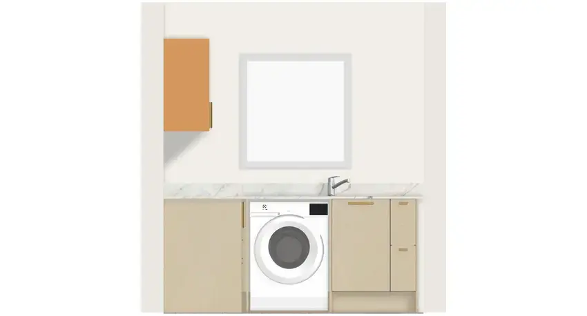 Puustelli Miinus Kitchen Birch and Saffron Finished Sink Run
