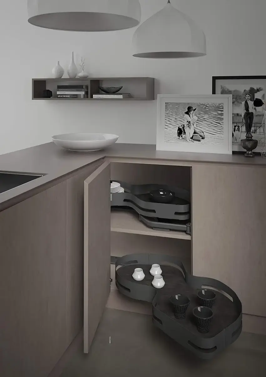 nuvola corner pull out grey lhb 400 door PLNUVOLA400LH