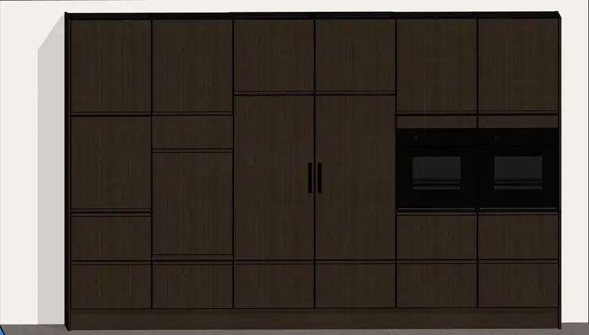 Brookhouse wall run cabinetry configuration