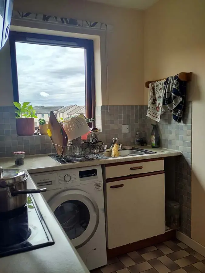 Edinburgh Flat Kitchen Before Transform Sink Window