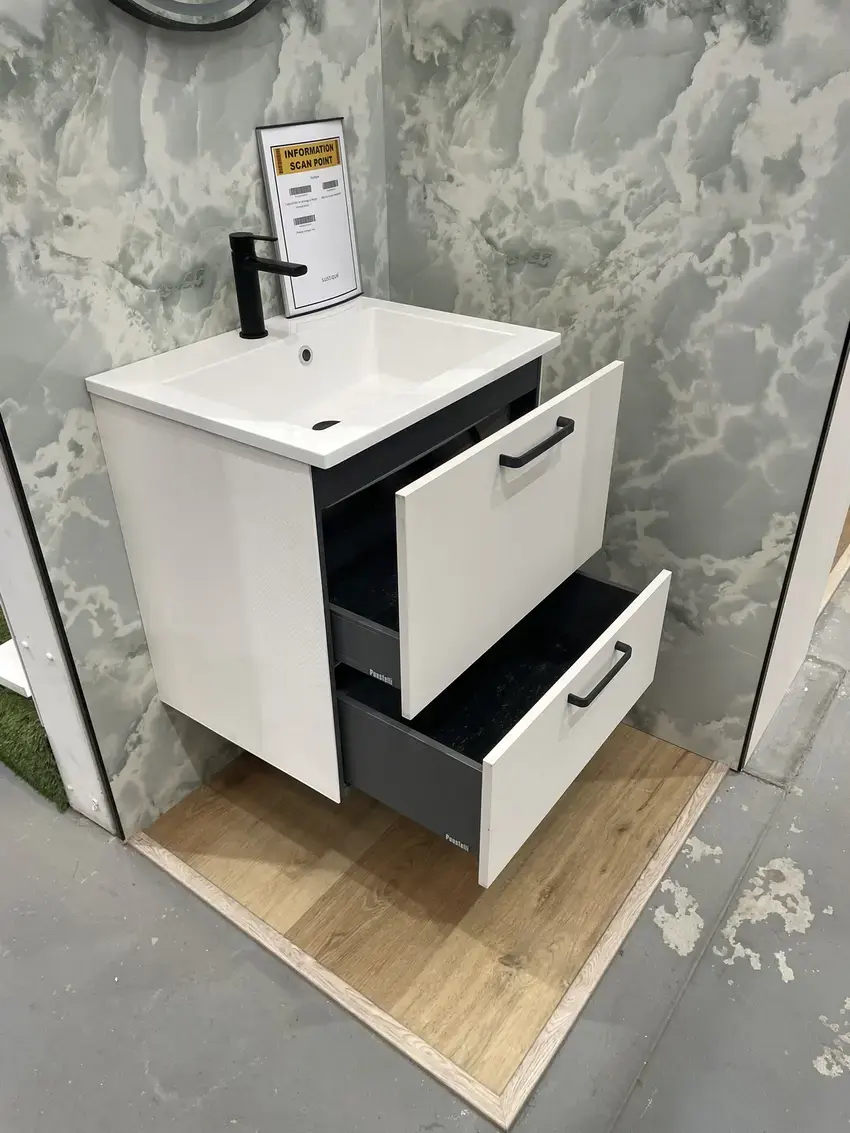 sustique's puustelli miinus bathroom vanity drawers open stand 90 at NSBRC