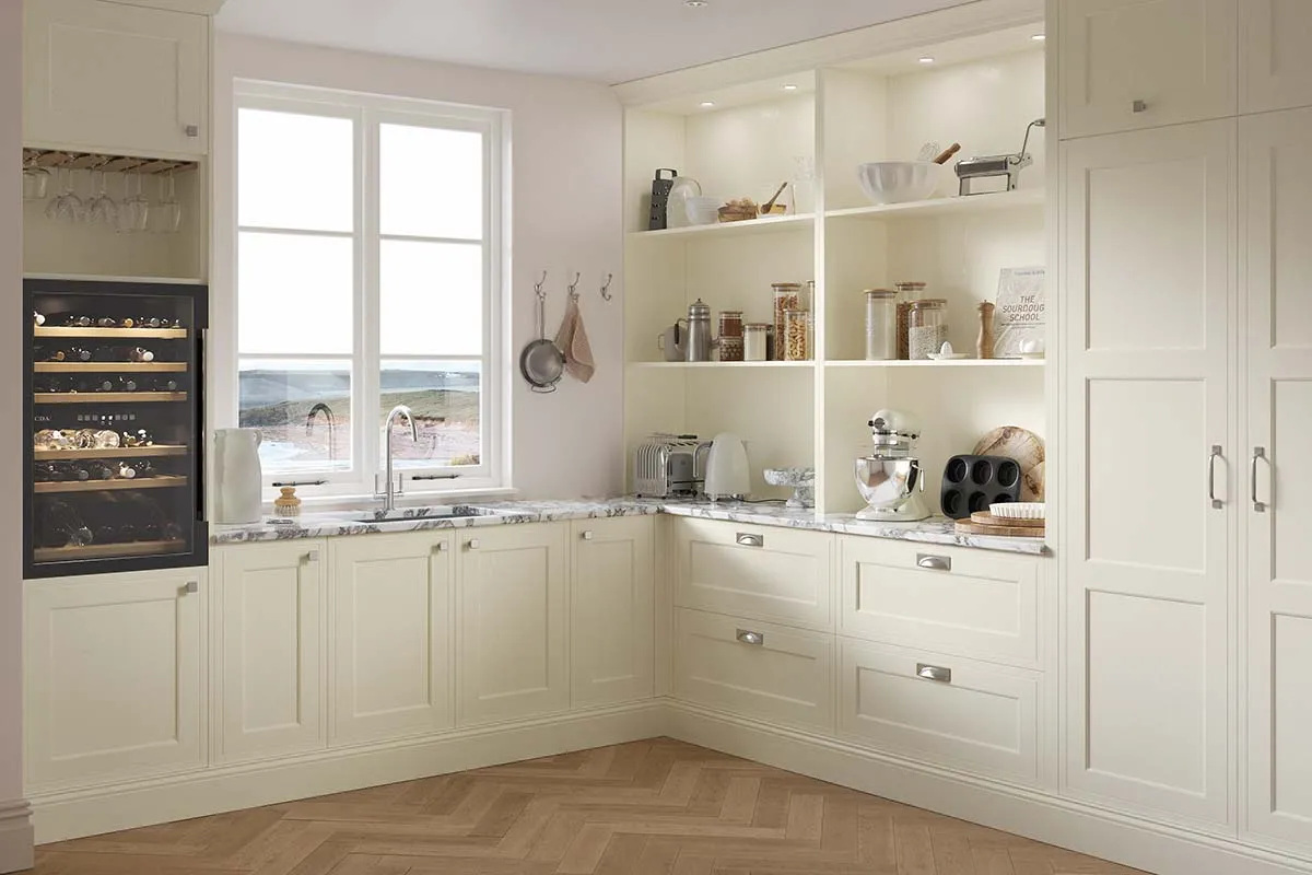 Shaker-style kitchen pantry painted porcelain