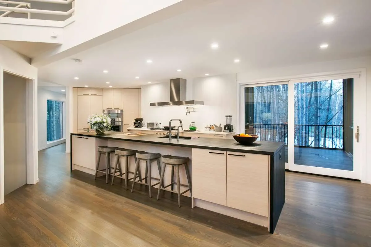 Scandi style lacquered birch kitchen