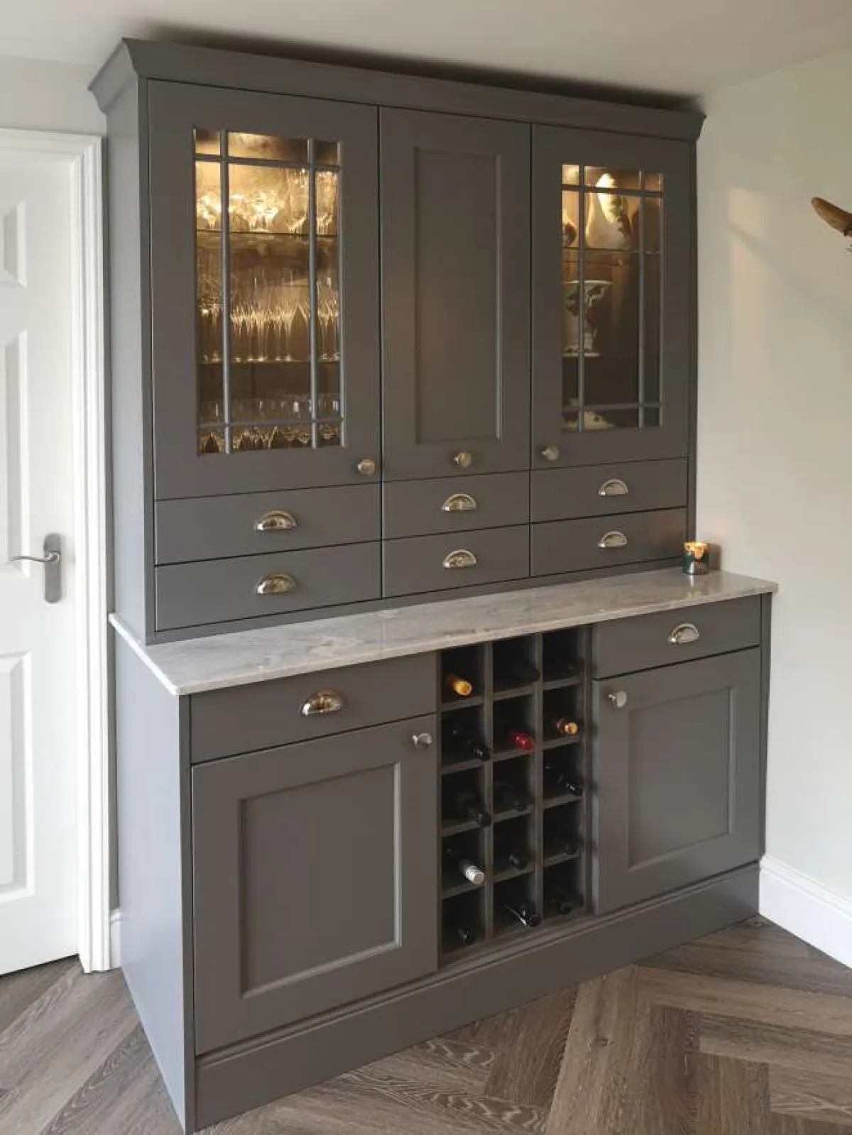 Traditional shaker style dresser painted dust grey