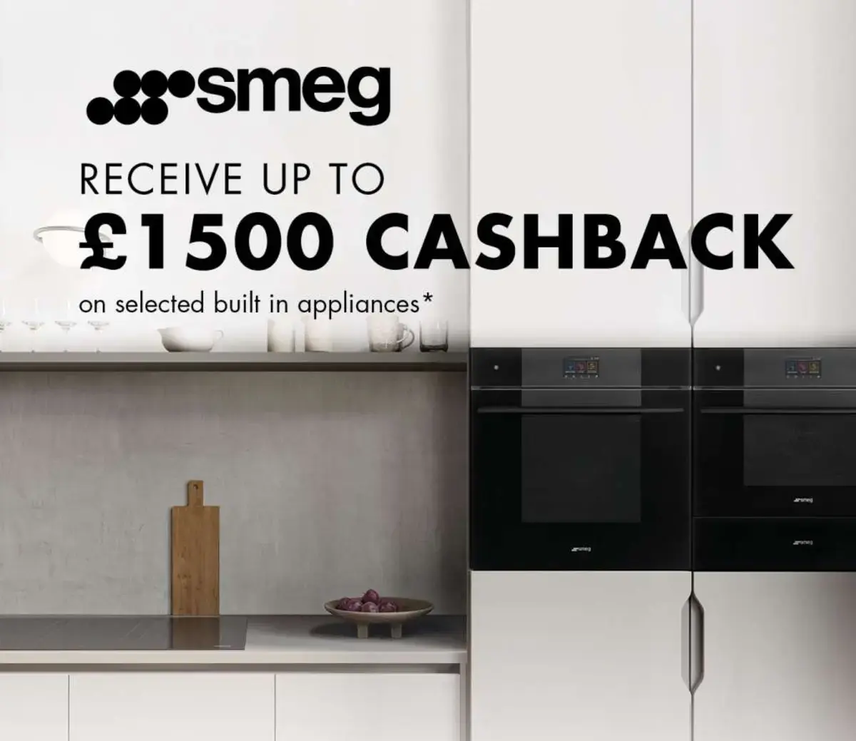 Smeg £1,500 Cashback Promotion Banner