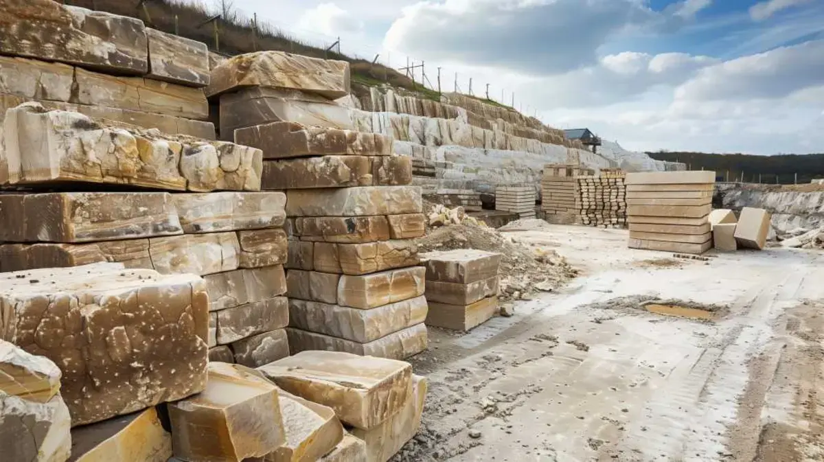 natural stone blocks in a quary