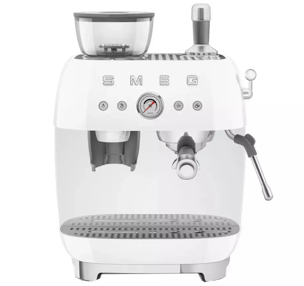 Smeg expresso coffee machine with grinder in white
