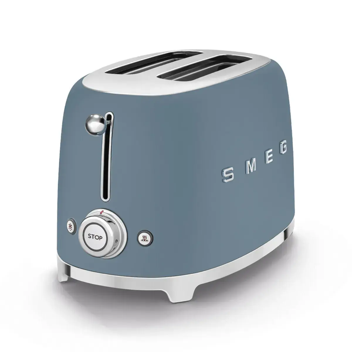 Smeg 2 slice toaster in matte storm blue