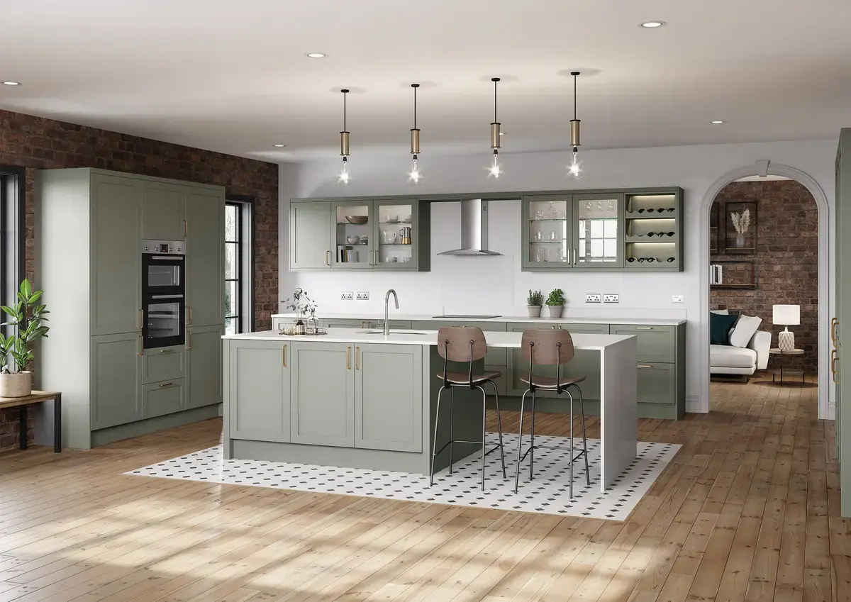 Kitchen featuring slim frame shaker style door