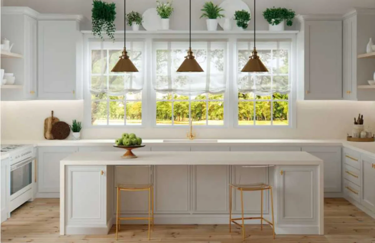 Caesarstone Riverlet Quartz used in traditional style kitchen