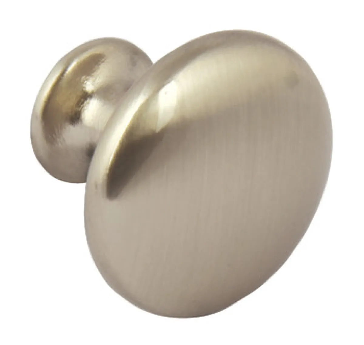 Round knob handle in brushed steel finish