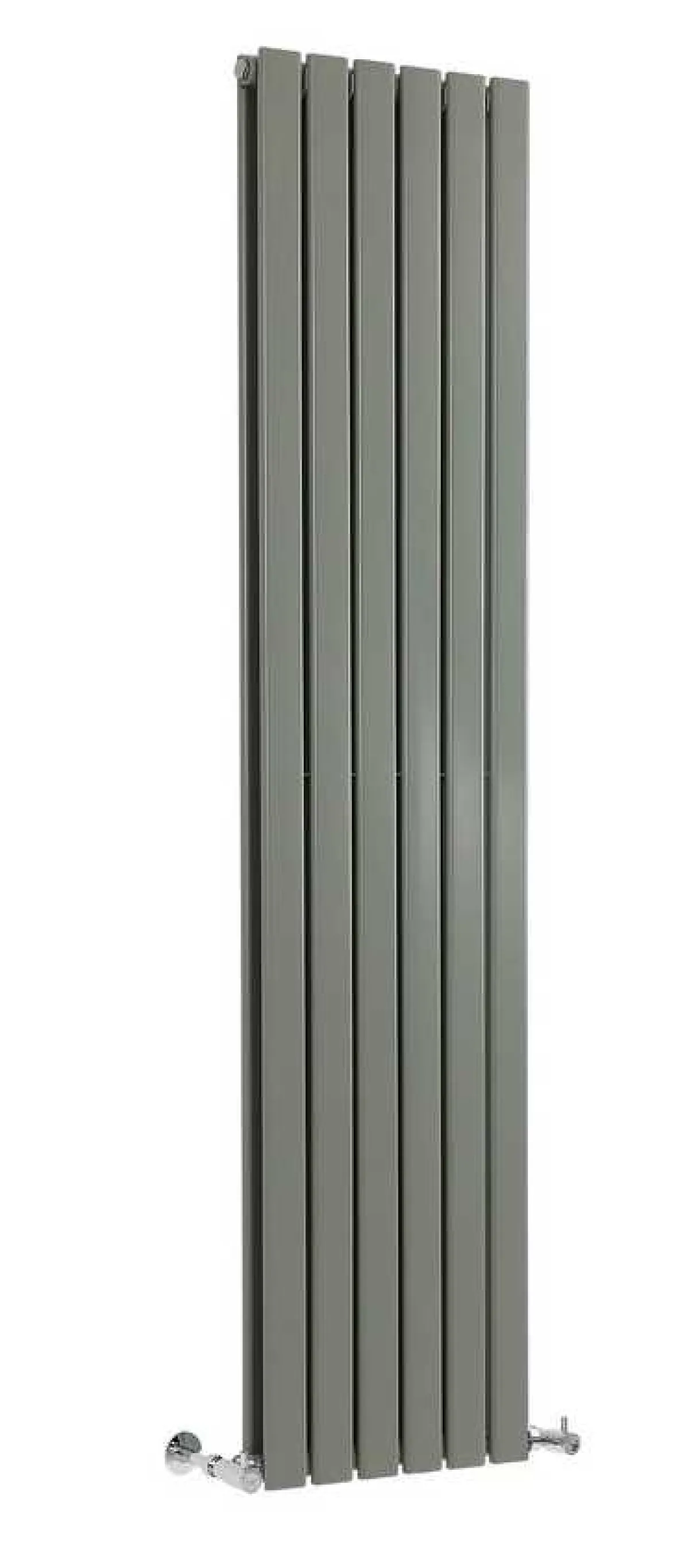 Milan Vertical Double Radiator in Sage Green