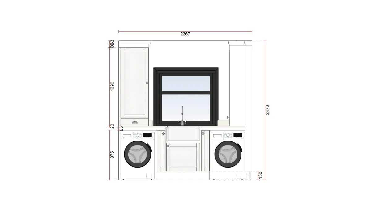 Utility design window elevation