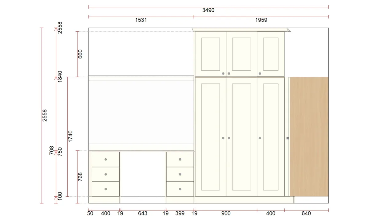 Master bedroom option 1 elevation