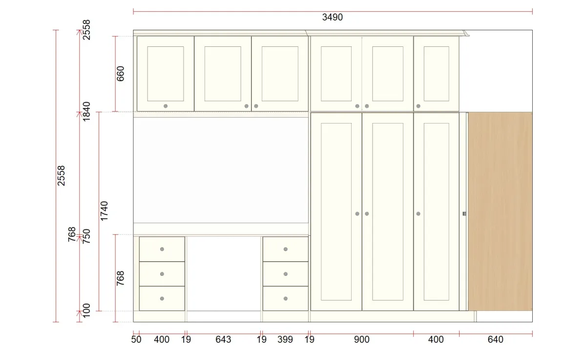 Master bedroom elevation option 2