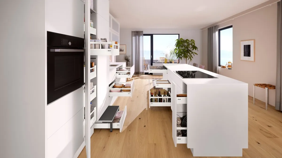 Examples of different forms of storage in a kitchen