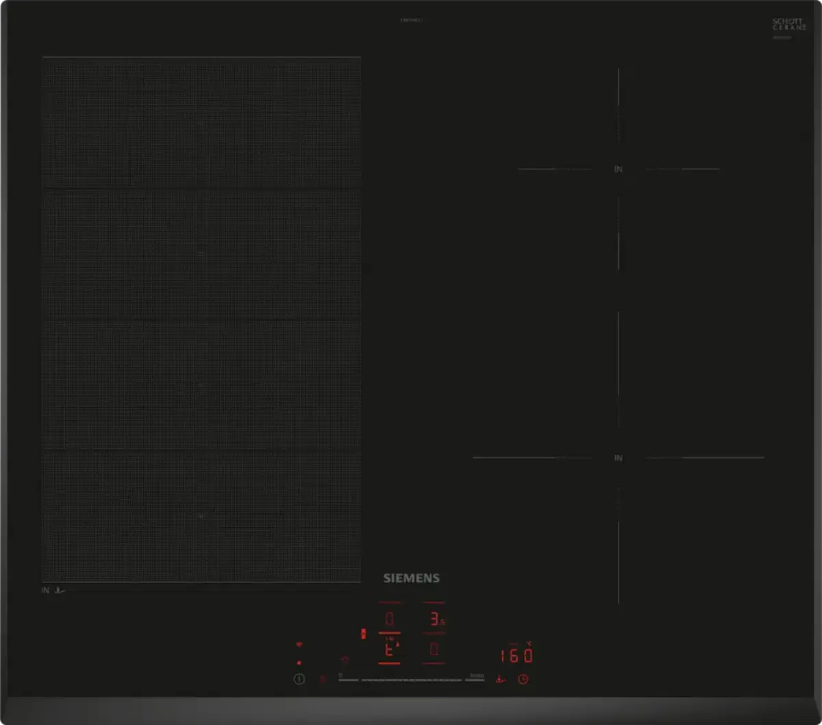 Siemens iQ700 Induction hob 60 cm surface mount black glass model EX651HEC1E