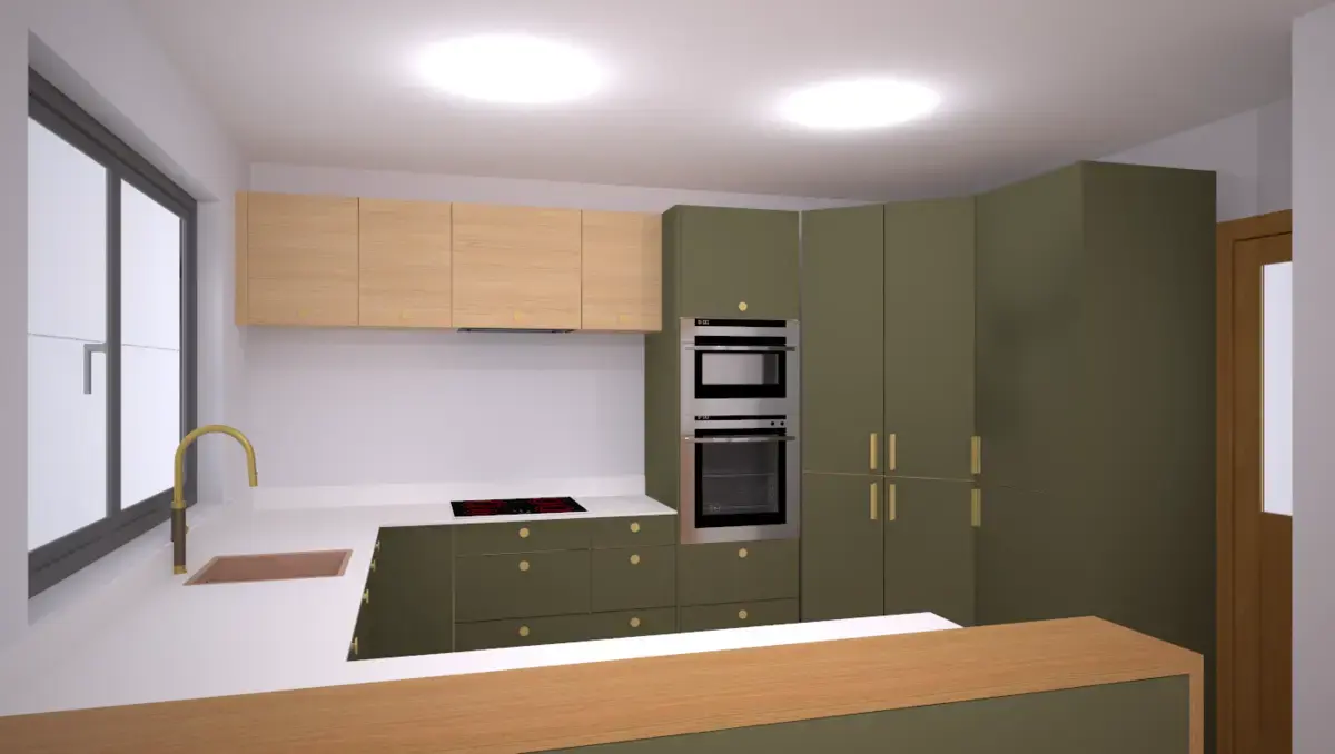 holybourne sustique engineered range kitchen agave green vicenza oak image 3