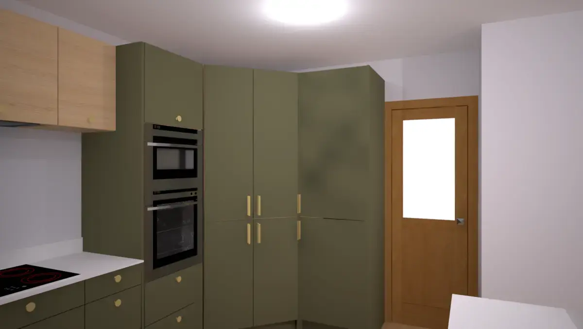 holybourne sustique engineered range kitchen agave green vicenza oak image 2