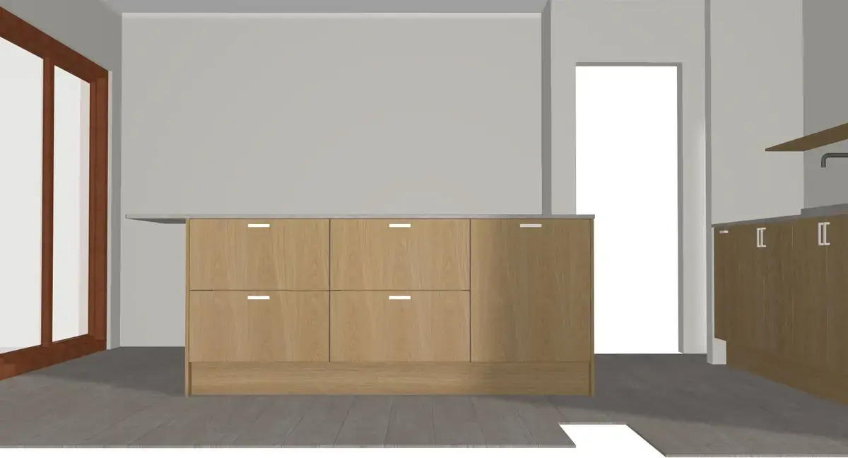 Miinus Kitchen: Oak (KF0) Veneers Island